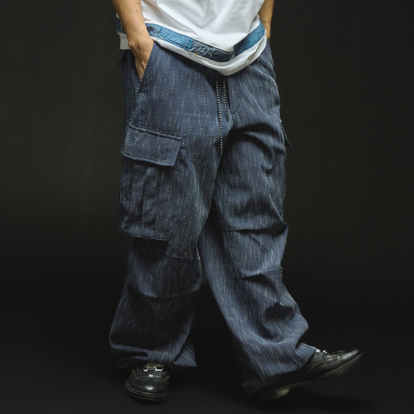 Aizome Sashiko Cargo Trousers