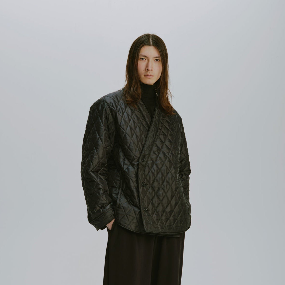 Kimono Collar Quilted Shirket