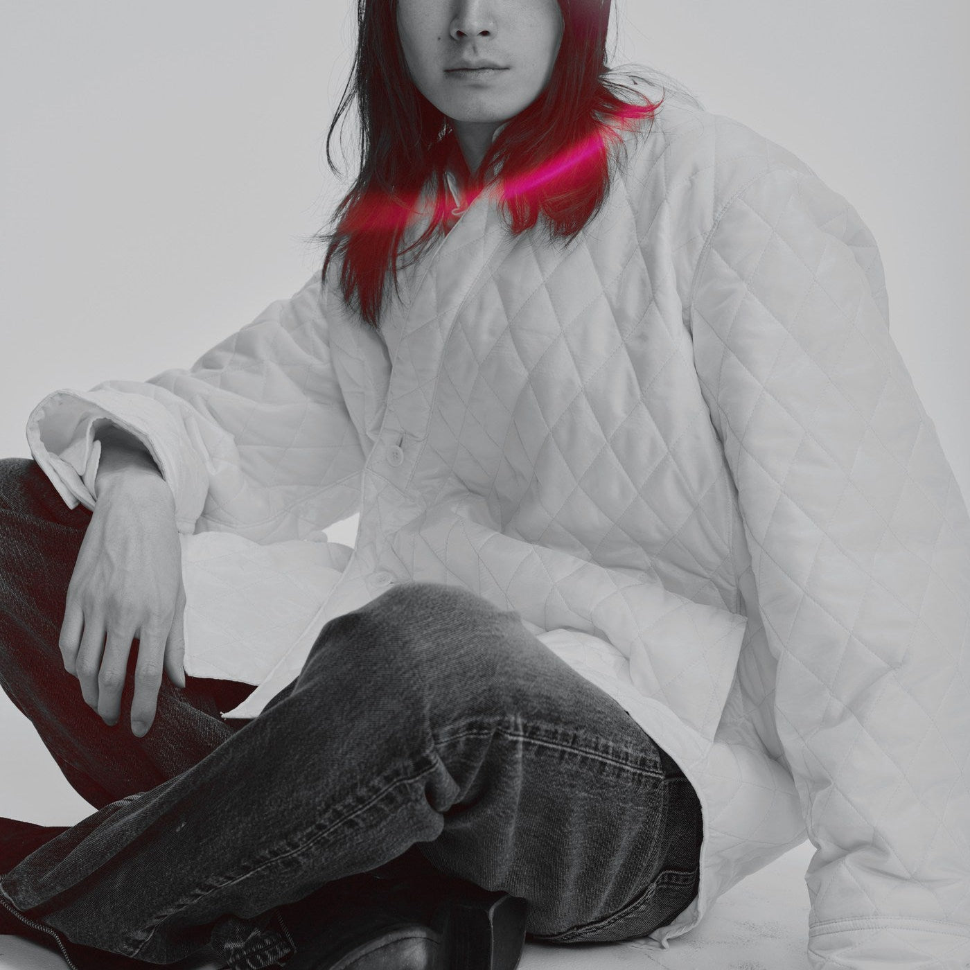 Kimono Collar Quilted Shirket