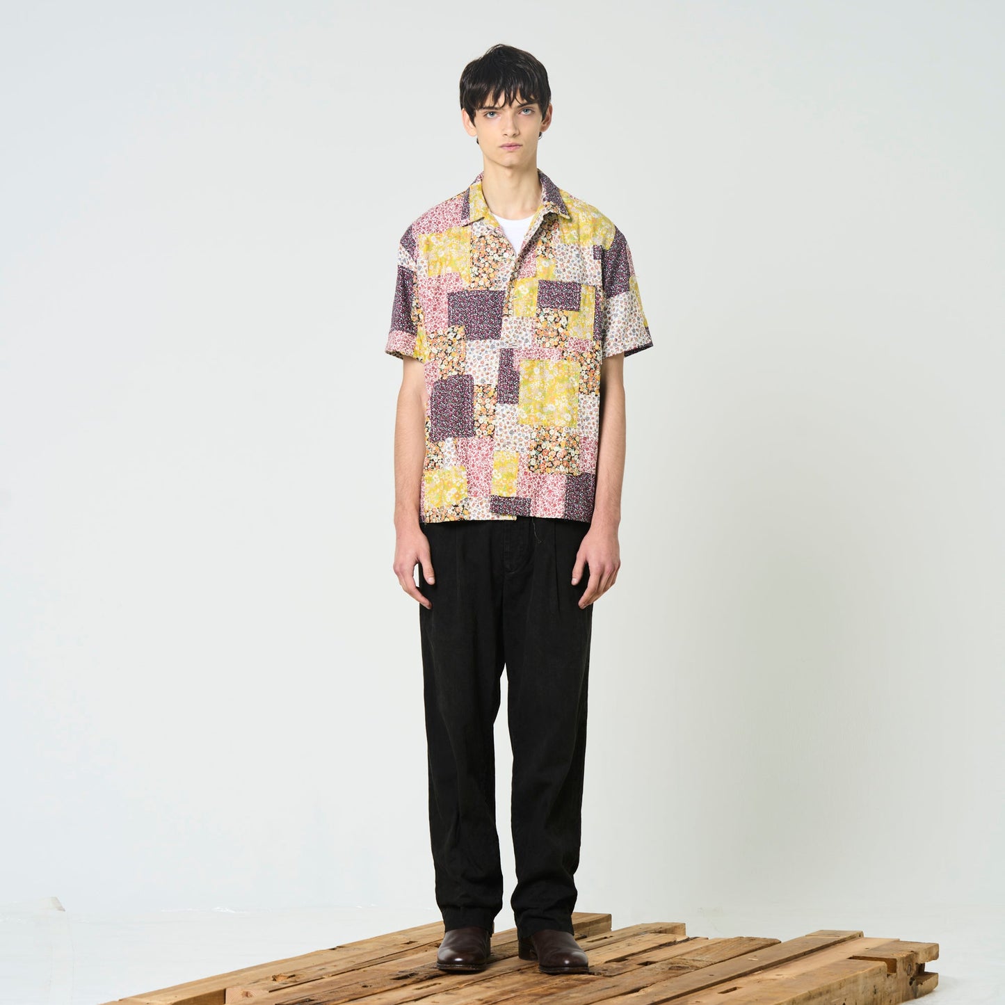 Floral Patchwork Camp Collar Shirt