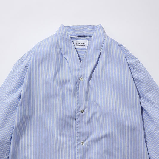 Kimono Collar Shirt -Stripe-