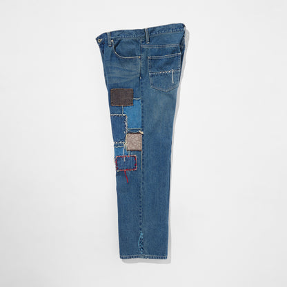 Sashiko Mended Indigo Denim Trousers