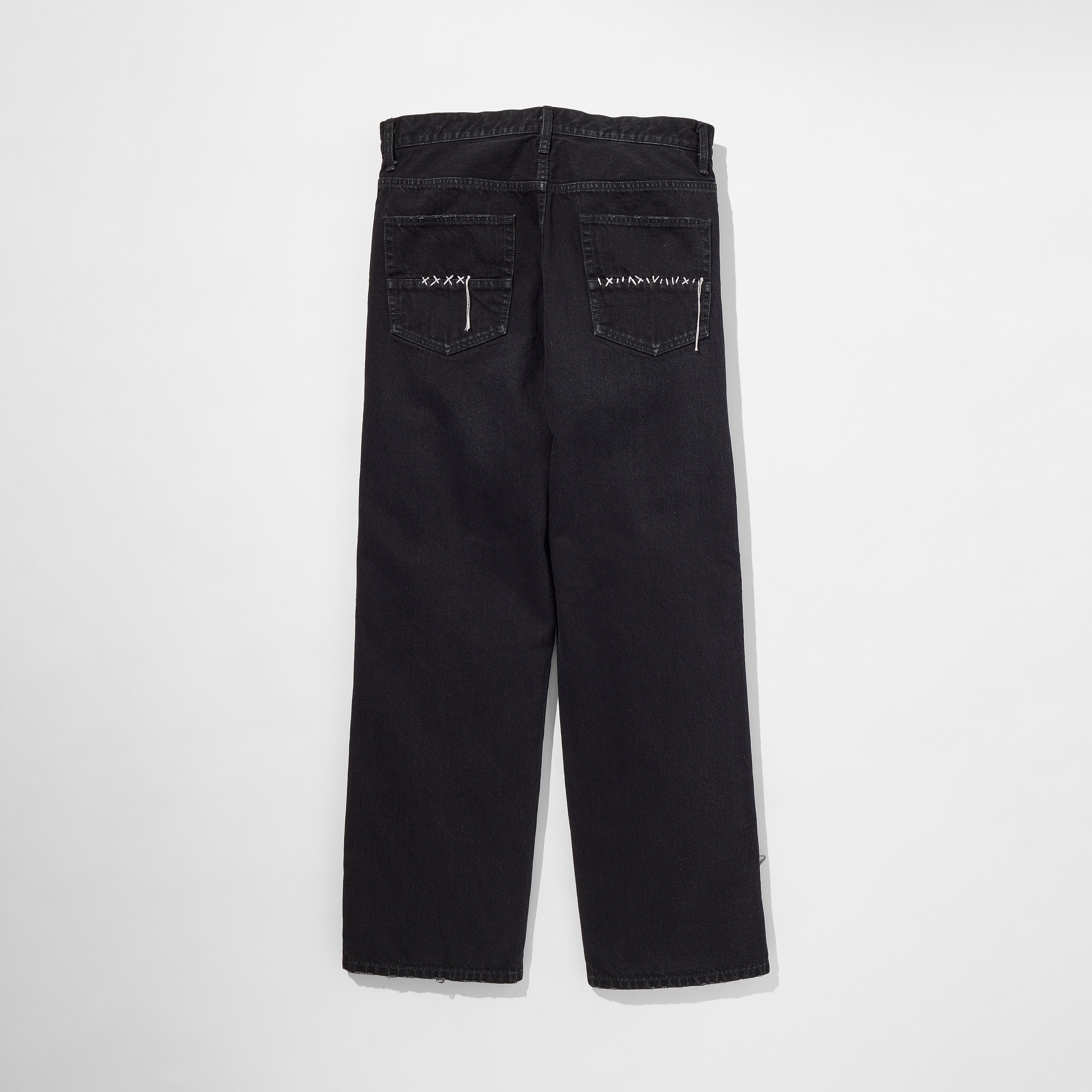 Sashiko Mended Black Denim Trousers – KUON Tokyo