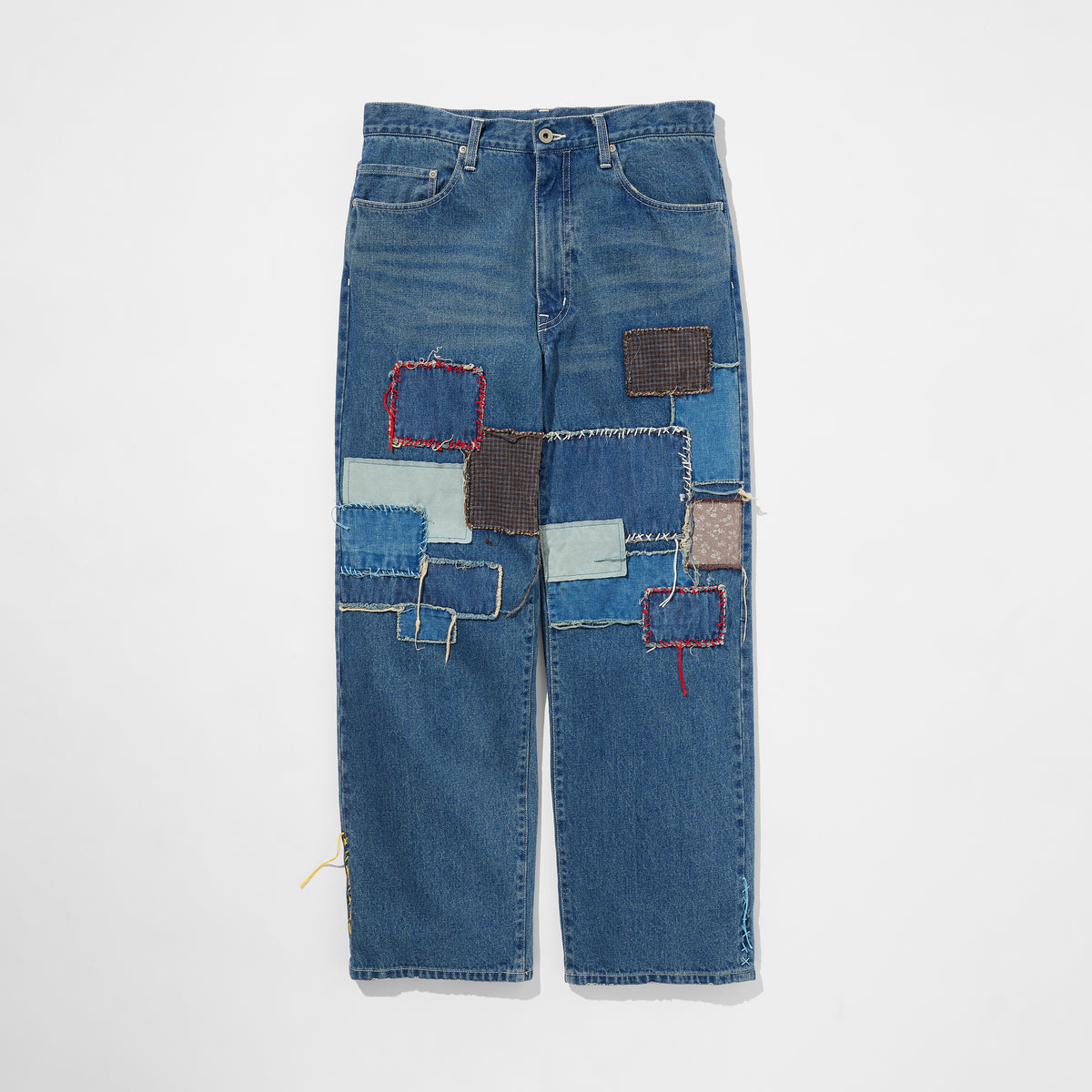 Sashiko Mended Indigo Denim Trousers