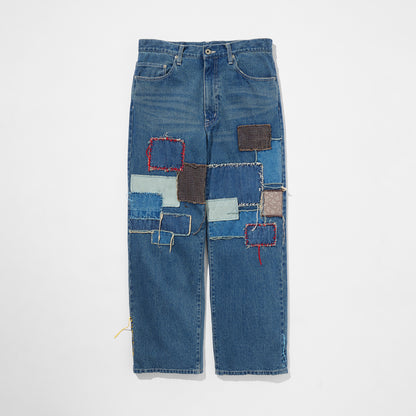 Sashiko Mended Indigo Denim Trousers