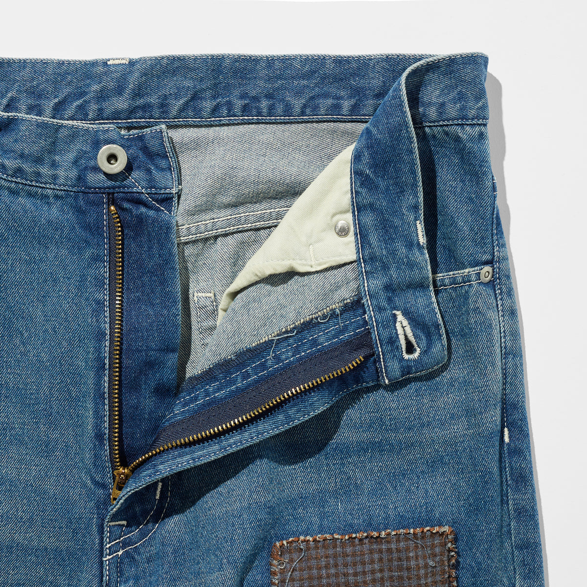 Sashiko Mended Indigo Denim Trousers