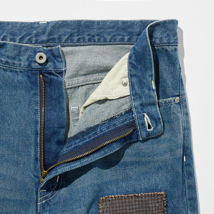 Sashiko Mended Indigo Denim Trousers