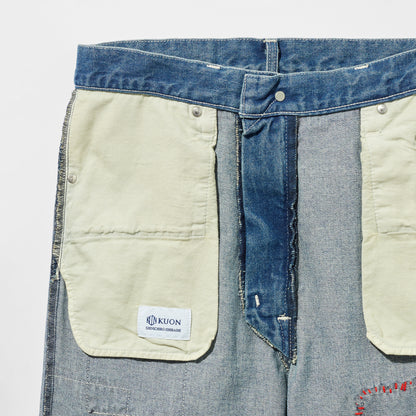 Sashiko Mended Indigo Denim Trousers