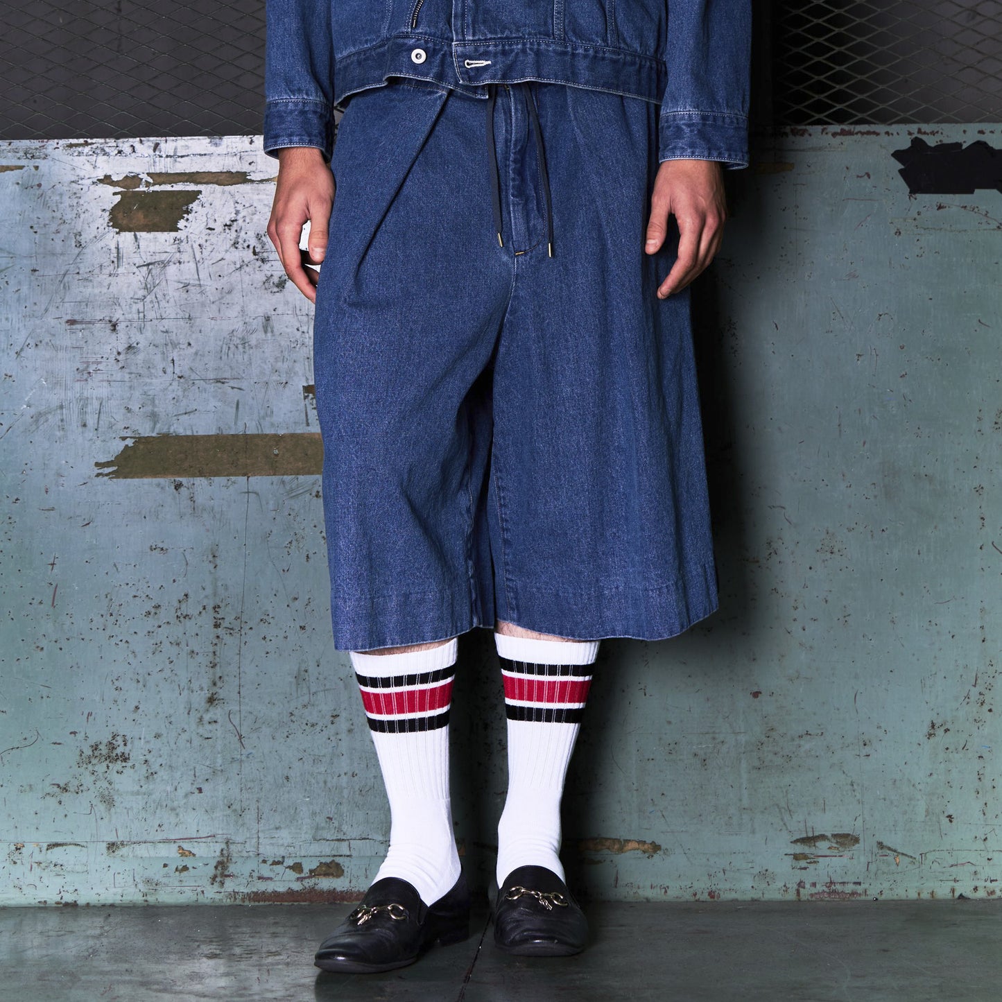 3/4 Hakama Trousers -Denim-