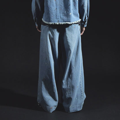 Denim Hakama Trousers (Paint-Splattered)
