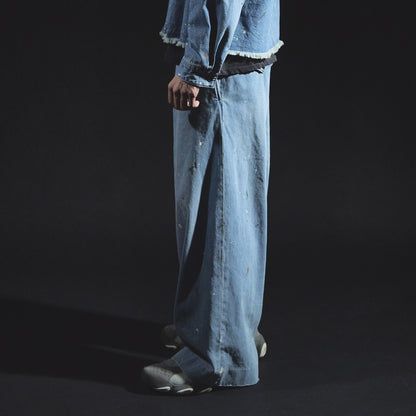 Denim Hakama Trousers (Paint-Splattered)