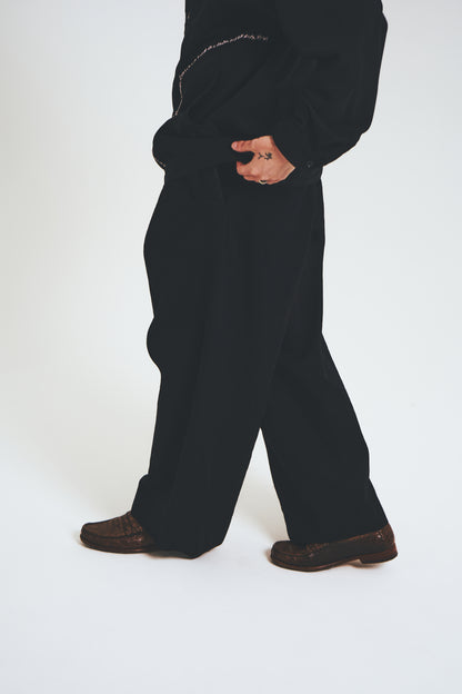 Black Denim Hakama Trousers