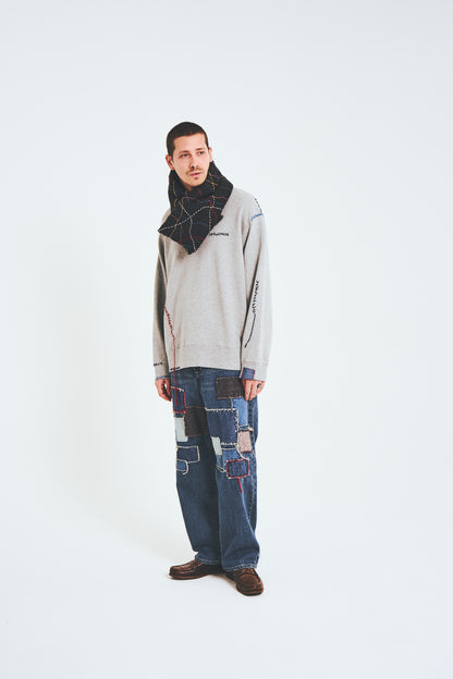 Sashiko Mended Indigo Denim Trousers