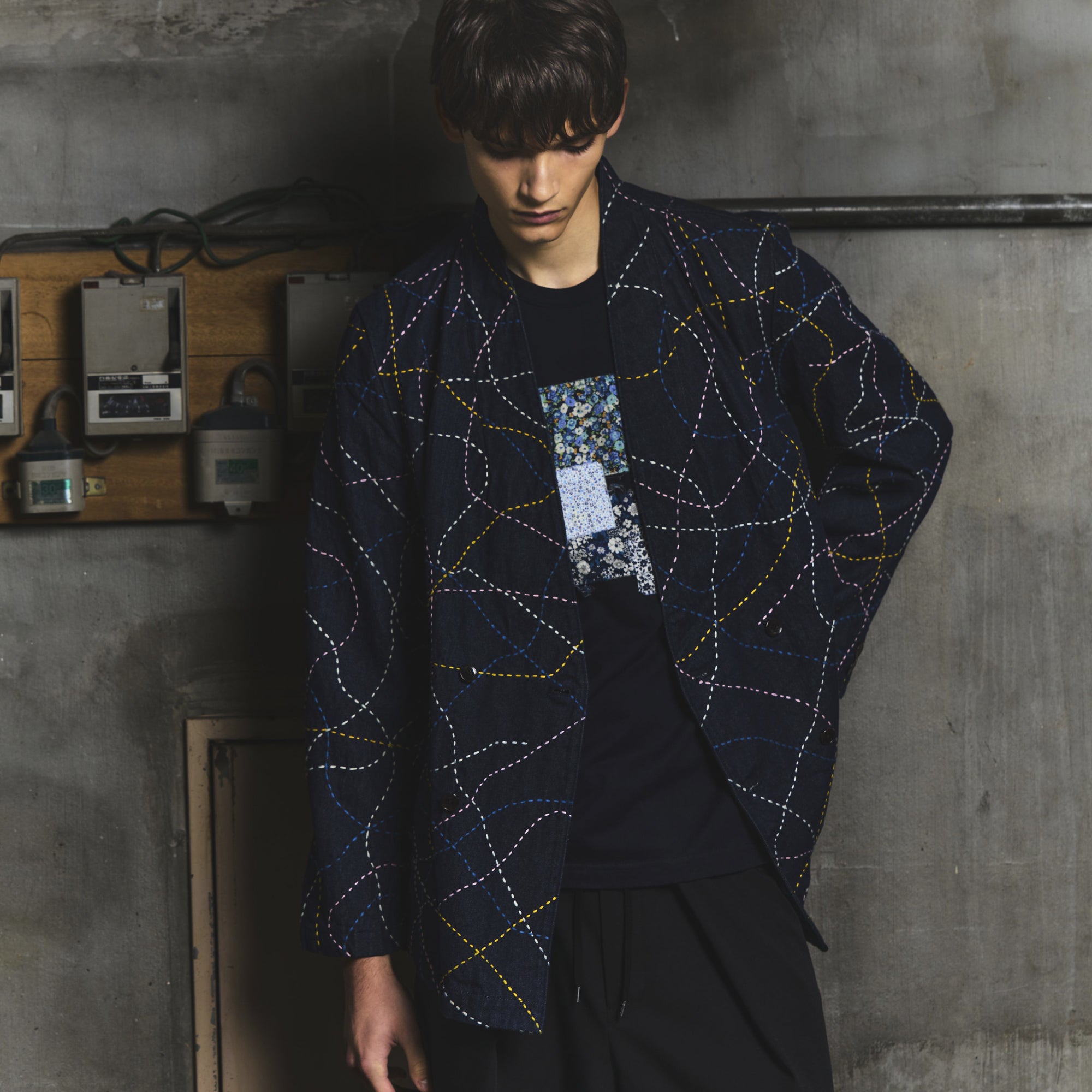 ジャケット・アウター KUON Kimono Collar Jacket Kimono Collar Sashiko Jacket -Denim- – KUON Tokyo