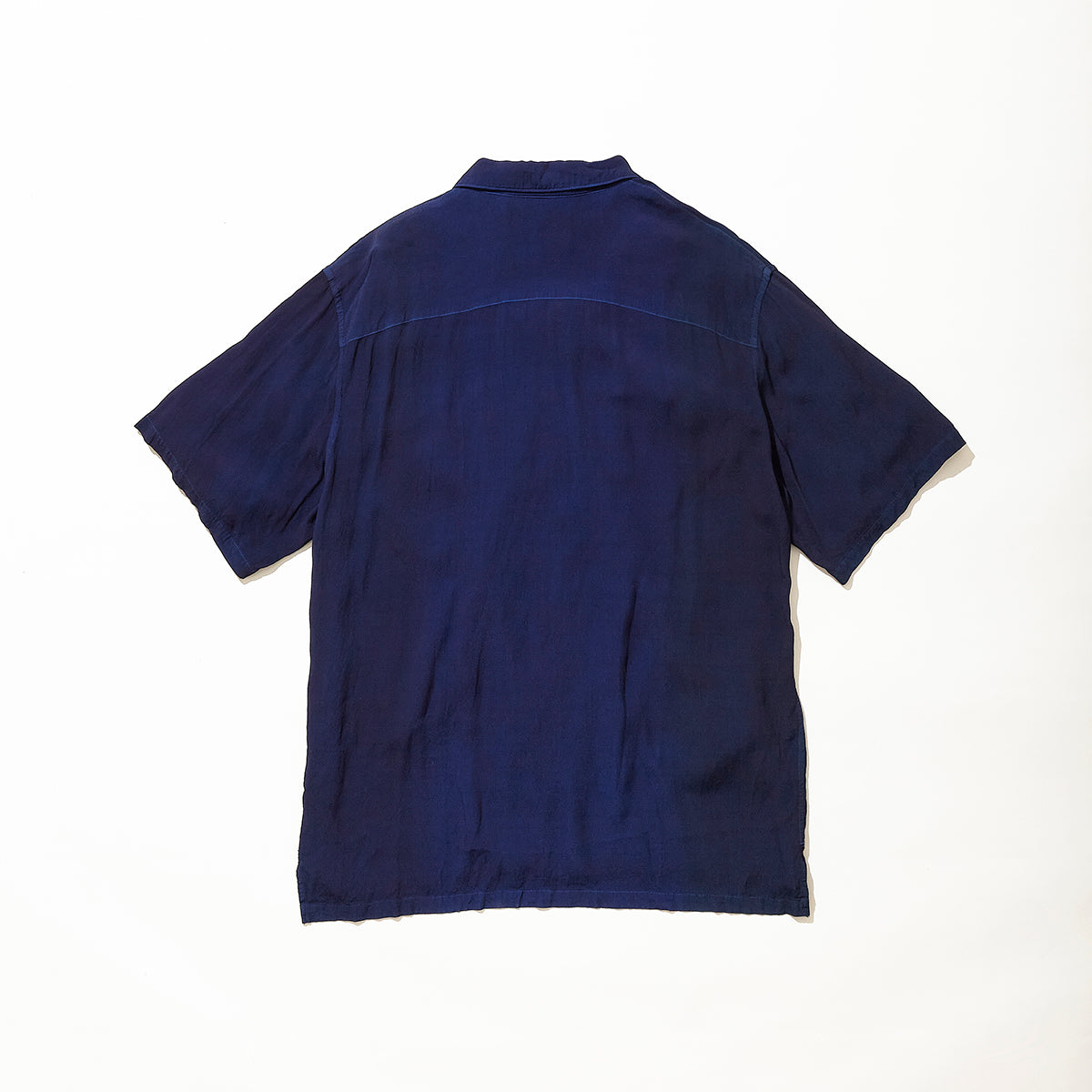 S/S Open Collar Shirt -AIZOME Dark-