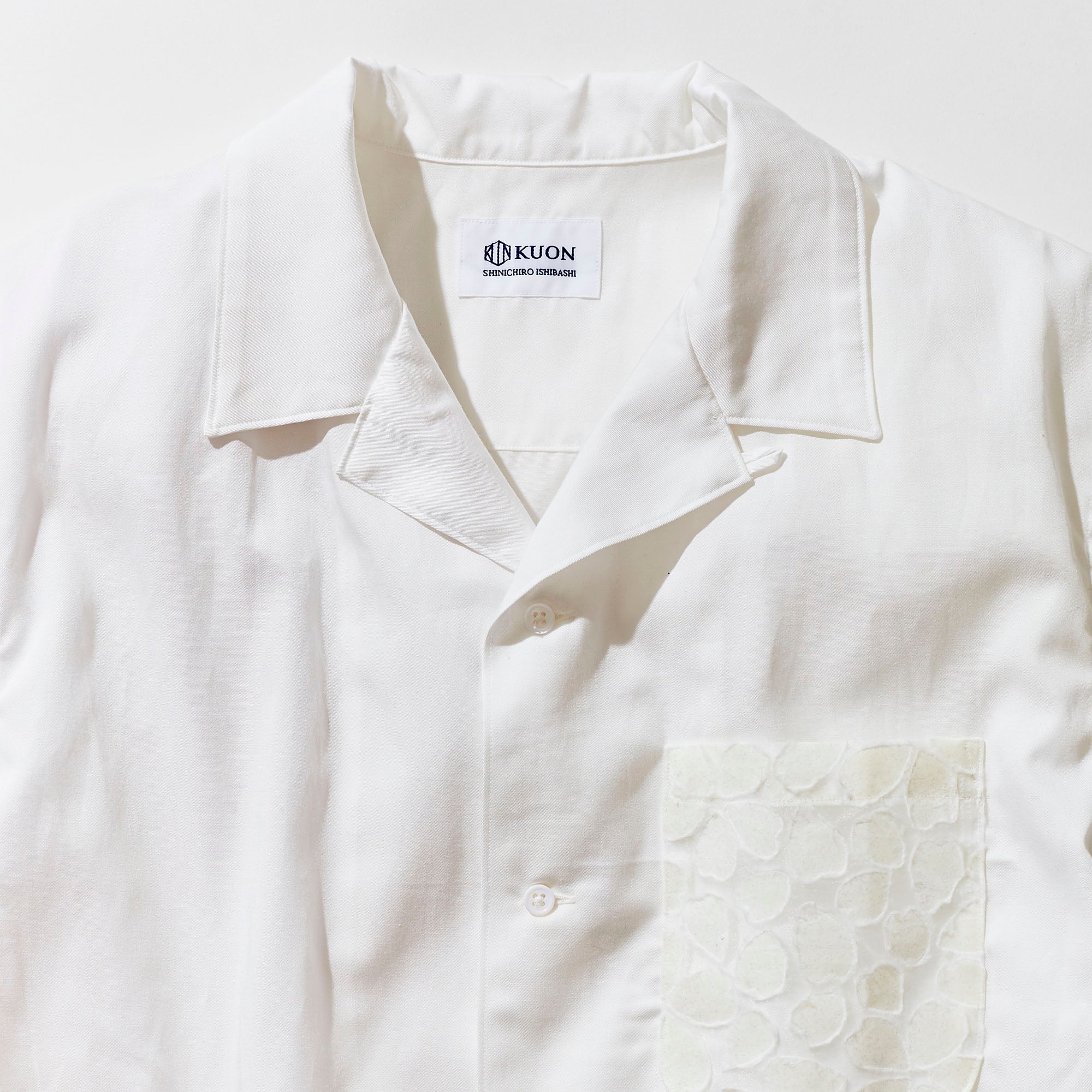 WASHI BONDED OPAL Pocket Half Sleeve Open Collar Shirt – KUON Tokyo