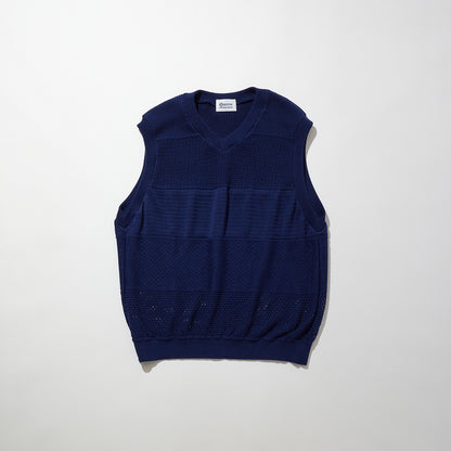 Gradient Knit Cotton V-neck Vest