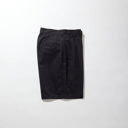 Cotton Twill Pleated Shorts