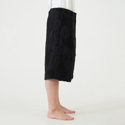SASHIKO PATCHWORK 3/4 Trousers-Ripple-